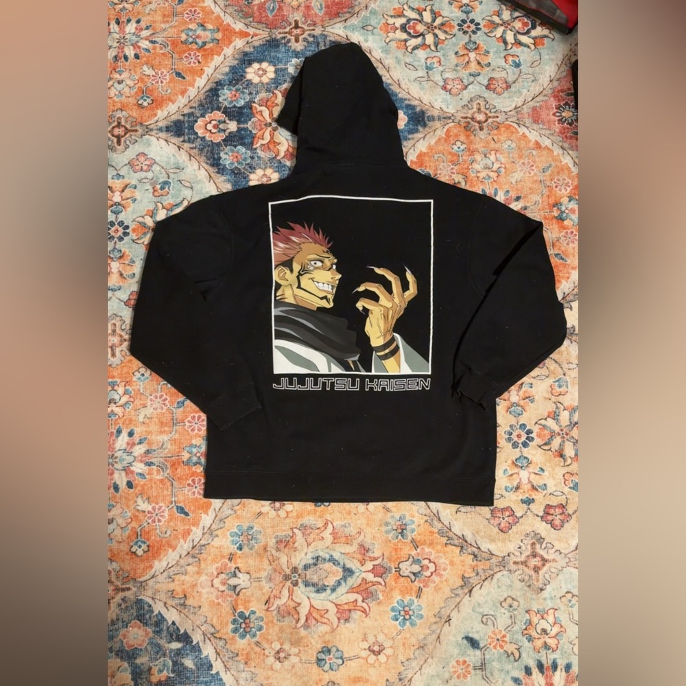 Black Jujutsu Kaisen Graphic Hoodie Size XL